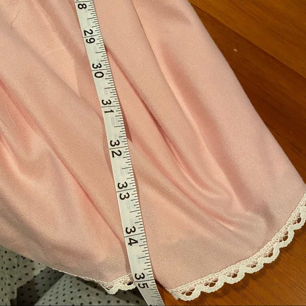 Vintage Pink White Long Sleeve Sleep Nightgown Dress - Picture 4 of 5